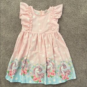 Pink Unicorn Flutter Sleeve Sundress